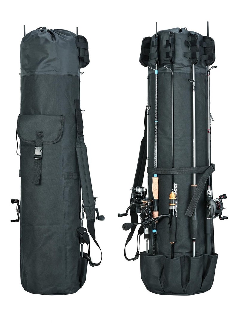 Waterproof Durable Fishing Rod Bag Holds 5 Poles Large Capacity Organizer Suitable Gift for Fishing Enthusiasts