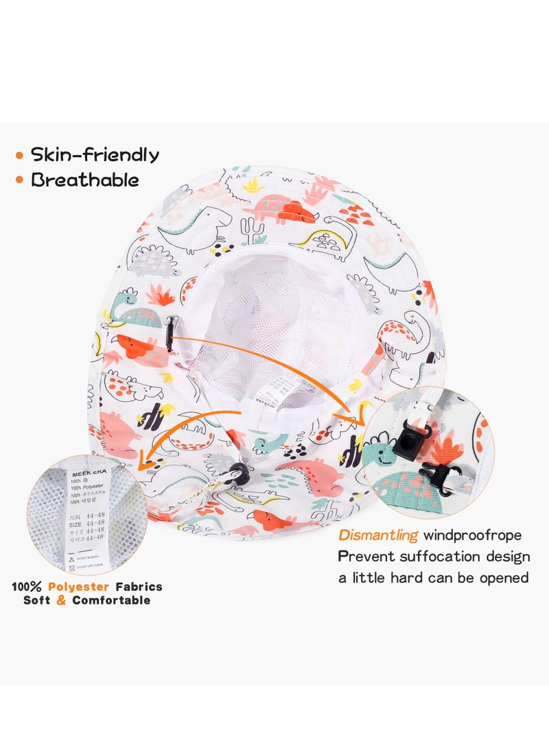 Kids Summer Sun Hat UPF 50+ Adjustable Beach Cap for Boys and Girls 2-6 Years Pink