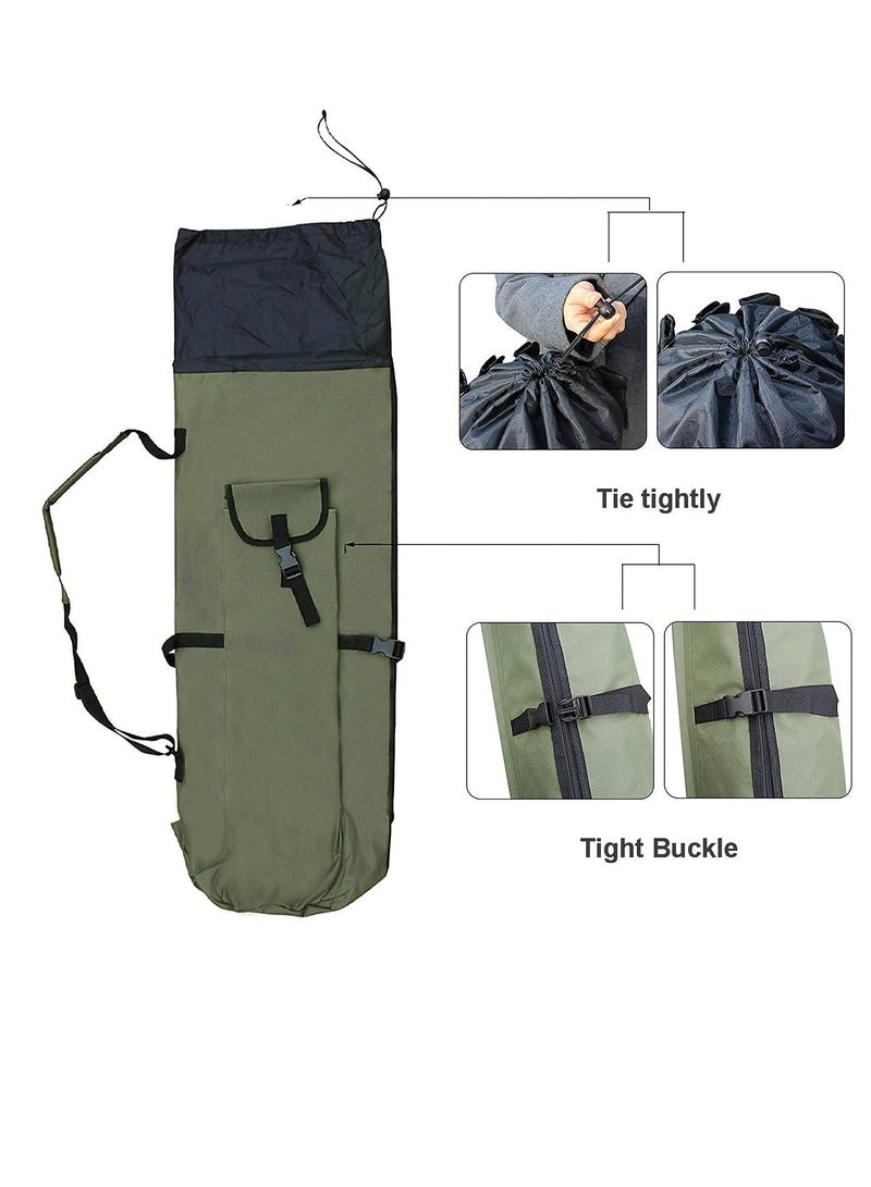 Durable Canvas Fishing Rod and Reel Carry Bag Travel Case Holds Up to 5 Fishing Poles and Tackle