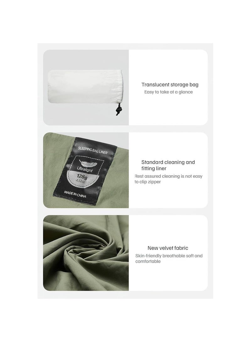 Sleeping Bag Adult Sleep Sack Travel Sleep Sack Travel Sheets Liner Ultra-Light 4.51oz Camping Sheet for Backpacking Hotel Hostels Comfy & Easy Care Full-Length with Compression Sack