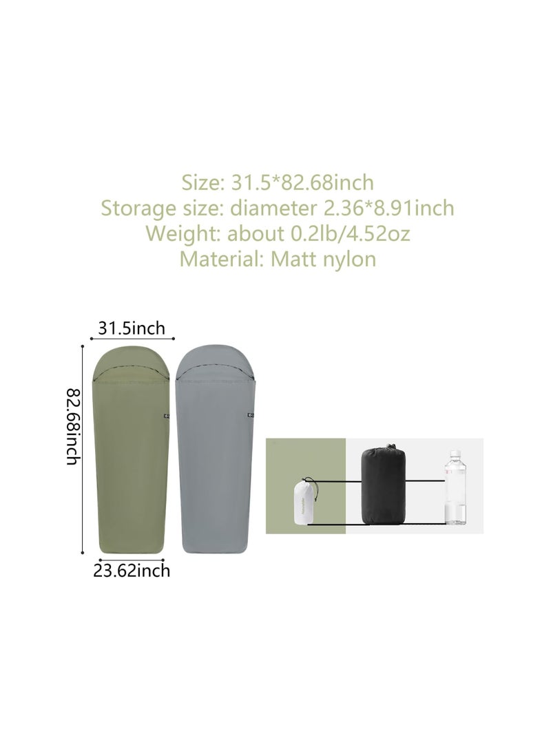 Sleeping Bag Adult Sleep Sack Travel Sleep Sack Travel Sheets Liner Ultra-Light 4.51oz Camping Sheet for Backpacking Hotel Hostels Comfy & Easy Care Full-Length with Compression Sack