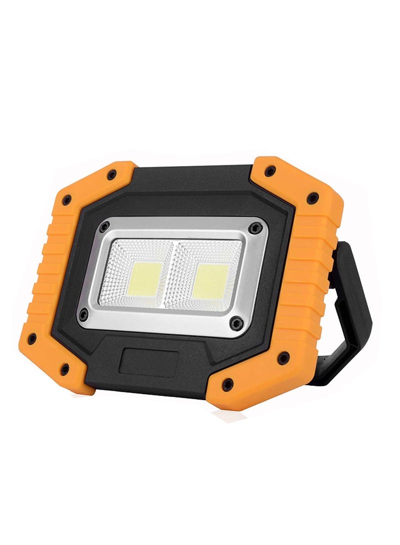 LED Work Light 2 COB 30W 1500LM Rechargeable Portable Waterproof LED Flood Lights for Outdoor Camping Hiking Emergency Car Repairing Household and Job Site Lighting