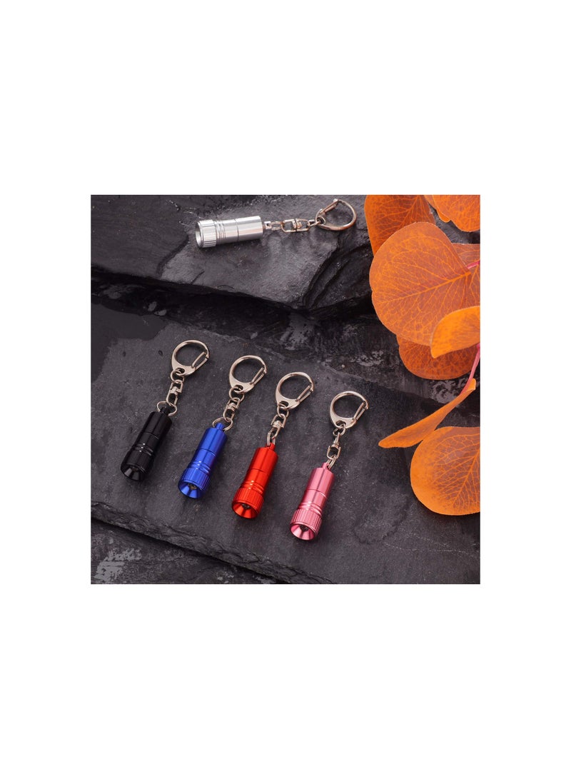 10-Pack Mini LED Flashlight Keychains, Portable Bright Torch with Hook, Battery Operated Keyring Light, Ideal for Camping and Party Favors, High Cost Performance.