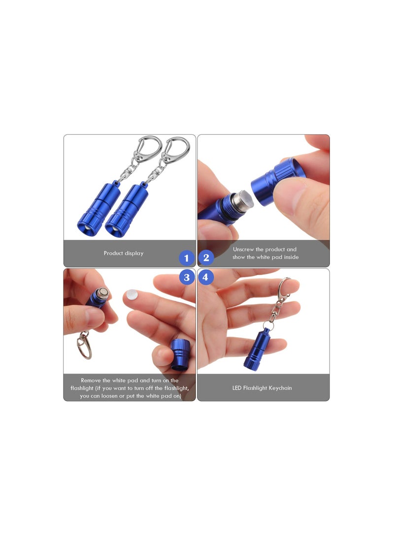 10-Pack Mini LED Flashlight Keychains, Portable Bright Torch with Hook, Battery Operated Keyring Light, Ideal for Camping and Party Favors, High Cost Performance.