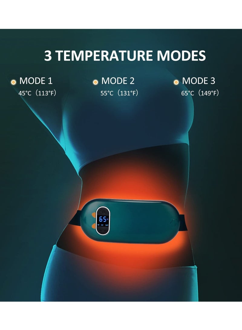 Heating Pads for Cramps Period Heating Pad for Cramps with 3 Heating Levels and 3 Massage Modes Portable Wearable Cordless Menstrual Heating Pad Gift for Women Girls Deep Green