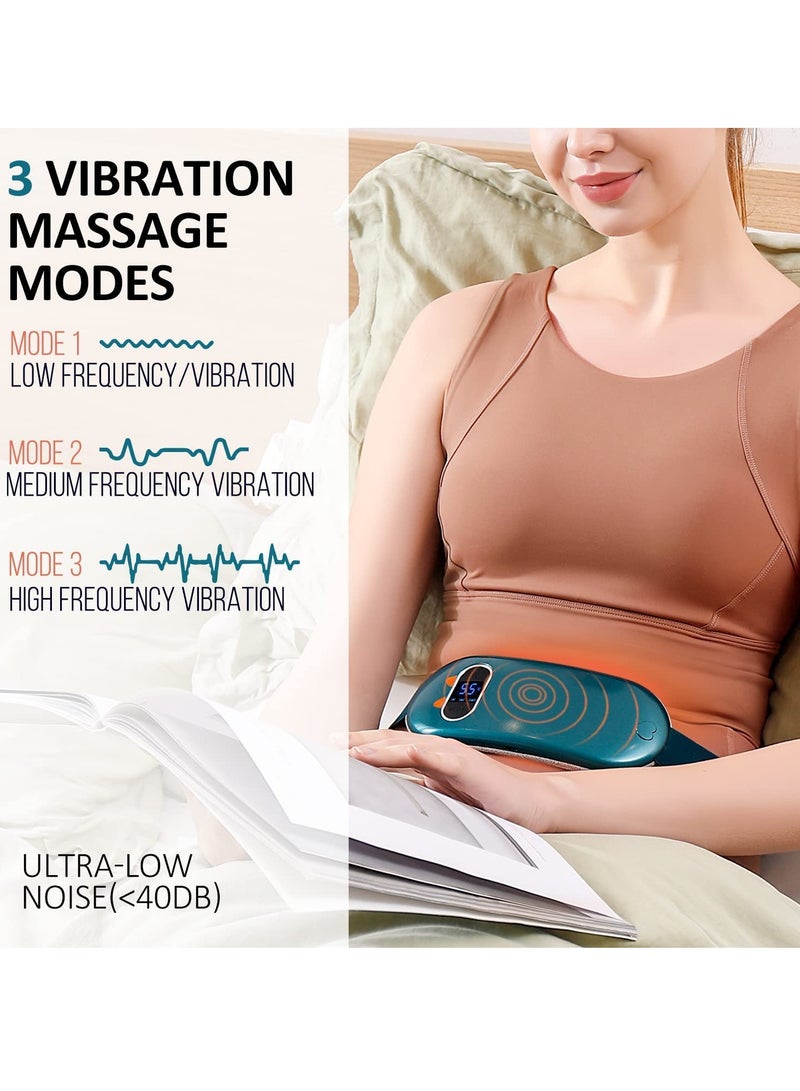 Heating Pads for Cramps Period Heating Pad for Cramps with 3 Heating Levels and 3 Massage Modes Portable Wearable Cordless Menstrual Heating Pad Gift for Women Girls Deep Green