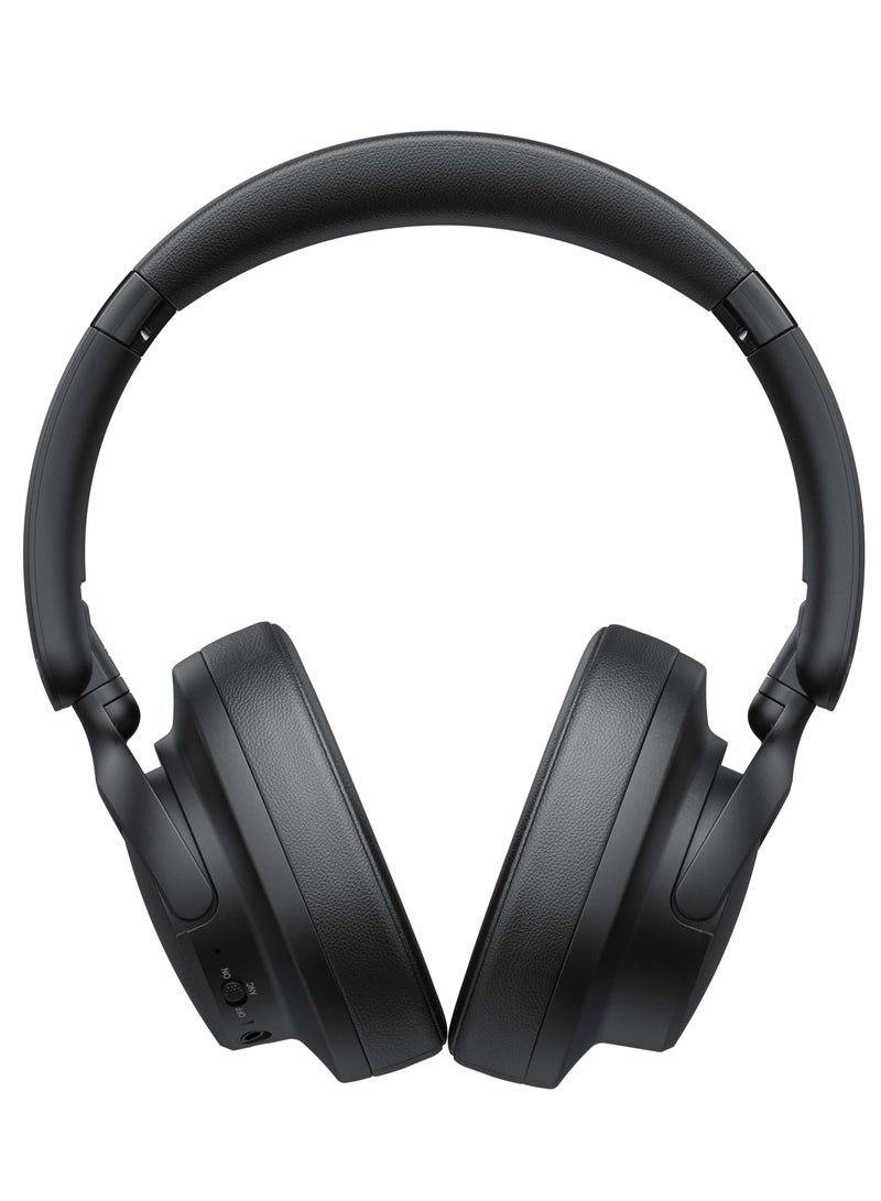 H652BT Active Noise Cancelling Bluetooth Headphones with 40mm Drivers, Foldable Design, Premium Stereo Sound, and 35 Hours Playback Time Compatible with Android and iOS Devices, Including Smartphones, Tablets, and Computers- Black