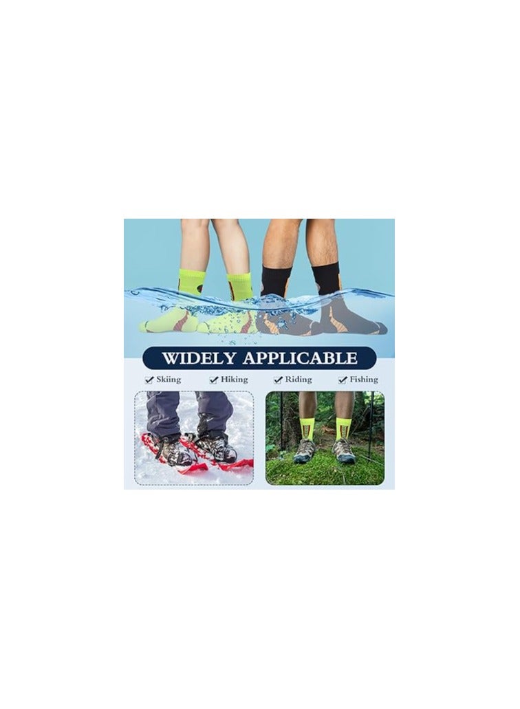 2 Pairs Unisex Waterproof Breathable Socks for Outdoor Activities - Ideal for Camping, Skiing, Hiking, Fishing, Cycling, and Golf (Men/Women Size 43-46)