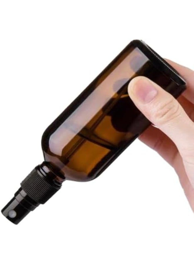 Brown Glass Spray Bottle With Diffuser 100Ml 2.5X2.5X 6 Cm Set Of 12 Pieces