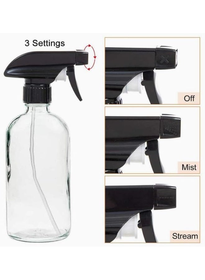 Clear Glass Spray Bottle With Plastic Diffuser 250Ml 6.2X6.2X 14 Cm Set Of 8Cs