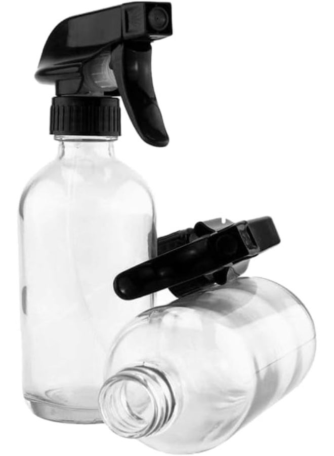 Clear Glass Spray Bottle With Plastic Diffuser 250Ml 6.2X6.2X 14 Cm Set Of 8Cs