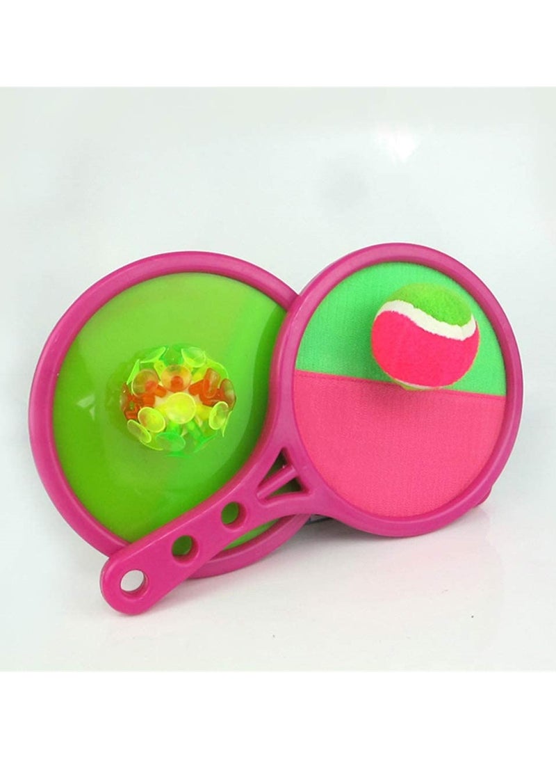 Interactive Toss and Catch Disc Game Set for Adults and Kids Includes 2 Paddles and 2 Balls Random Colors