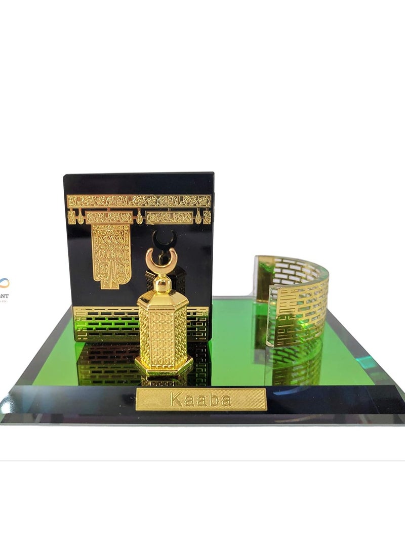 Kaaba Mecca Showpiece Crystal Gold Plated Gift Souvenirs Corporate Office Home Décor Gift