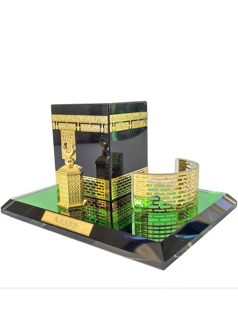 Kaaba Mecca Showpiece Crystal Gold Plated Gift Souvenirs Corporate Office Home Décor Gift