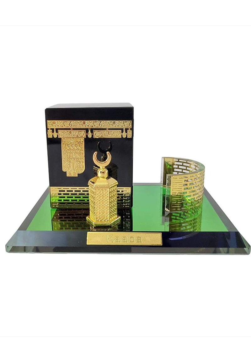 Kaaba Mecca Showpiece Crystal Gold Plated Gift Souvenirs Corporate Office Home Décor Gift