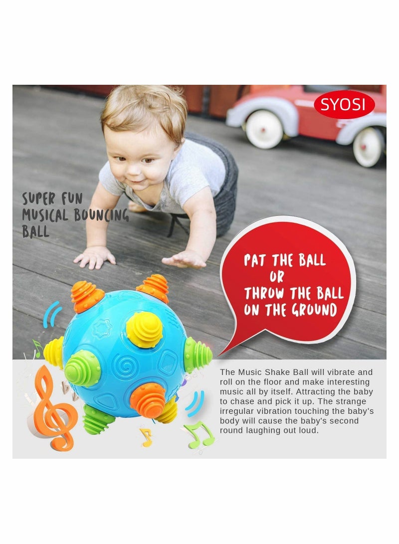 Interactive Music Shake Ball Toy for Toddlers Sensory Learning Gift for Boys and Girls 3 Years and Up Bumpy Dancing Rattle Ball