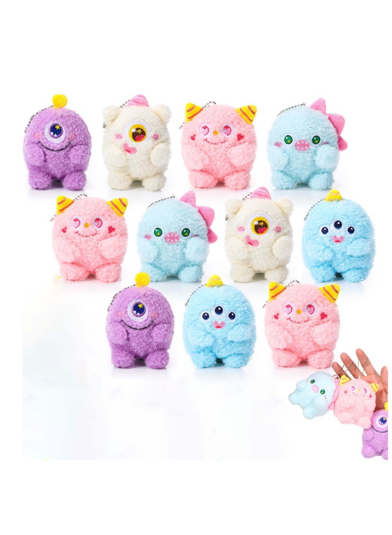 10 Mini Plush Devil Ghost Keychains Adroable Stuffed Toys for Birthday Party Favors and Goodie Bags