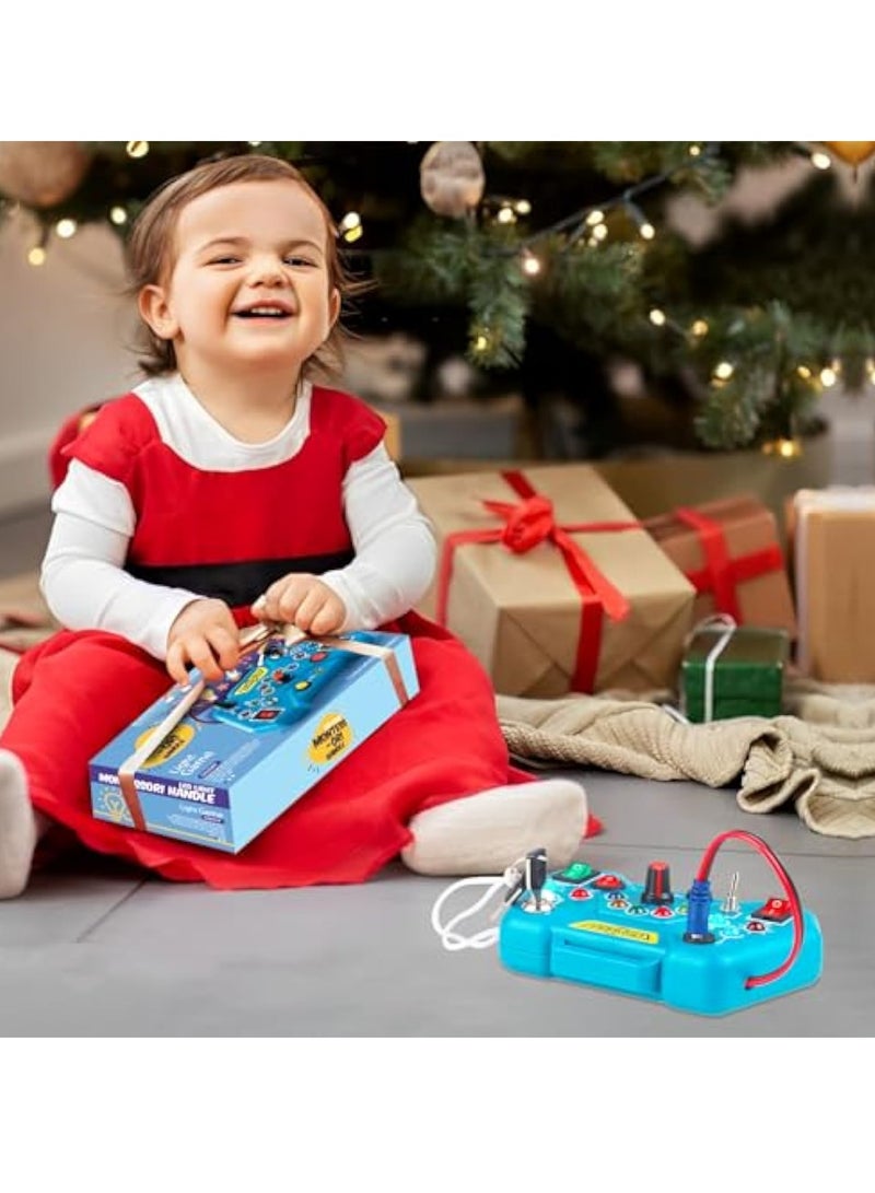 Toddler Busy Board, Led Sensory Board Educational Toys, Montessori Toy for 1-3 Year Old, Kids Sensory Board, Light Switches Toy, Preschool Learning Activities Toy, Fine Activity Motor Skill Travel Toy