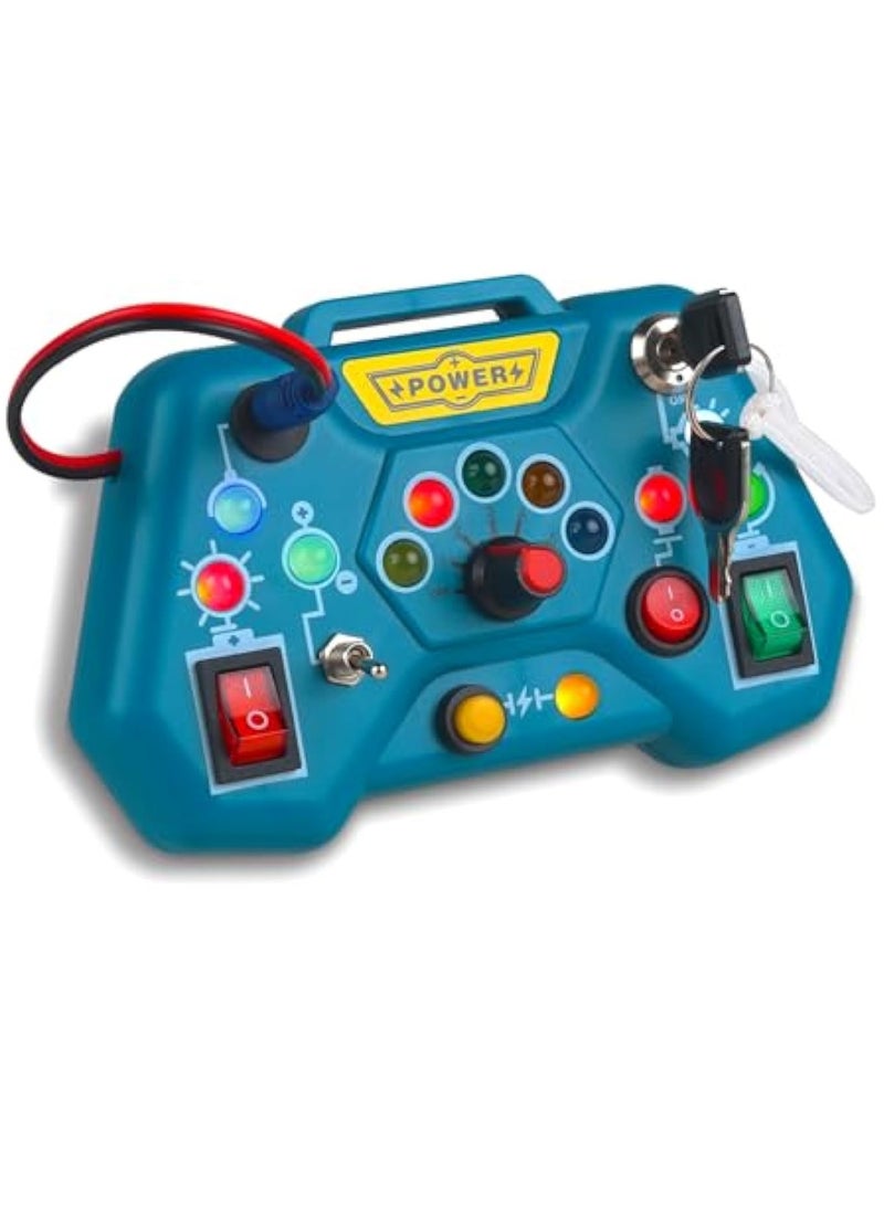 Toddler Busy Board, Led Sensory Board Educational Toys, Montessori Toy for 1-3 Year Old, Kids Sensory Board, Light Switches Toy, Preschool Learning Activities Toy, Fine Activity Motor Skill Travel Toy