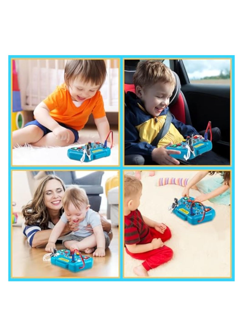 Toddler Busy Board, Led Sensory Board Educational Toys, Montessori Toy for 1-3 Year Old, Kids Sensory Board, Light Switches Toy, Preschool Learning Activities Toy, Fine Activity Motor Skill Travel Toy