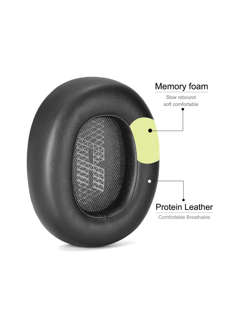 Live 650 BTNC E65BTNC Ear Cushion Memory Foam Ear Pads Replacement Compatible with JBL E65 E65BTNC / Duet NC / Live 650BTNC Live 660 BTNC Headphones (Black)