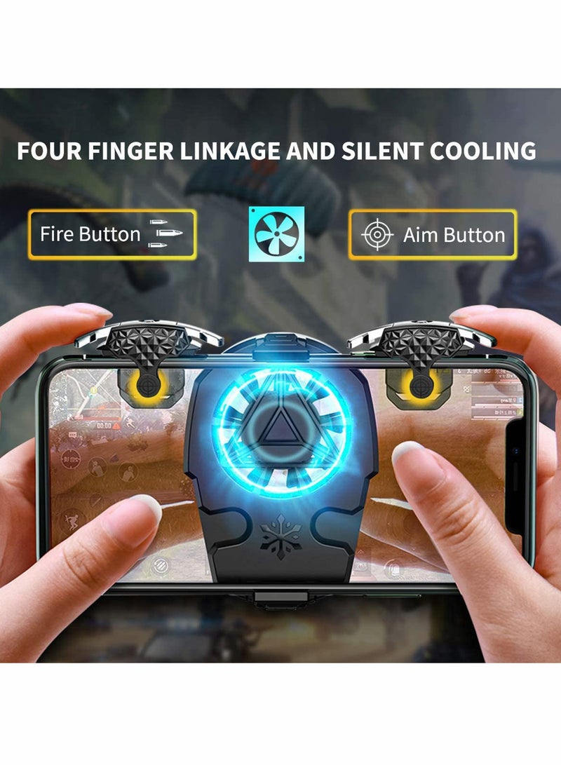 Mobile Game Controller with Cooling Fan, Gaming Trigger for PUBG and Call of Duty, Joystick Gamepad with Radiator for Enhanced Shooting Experience