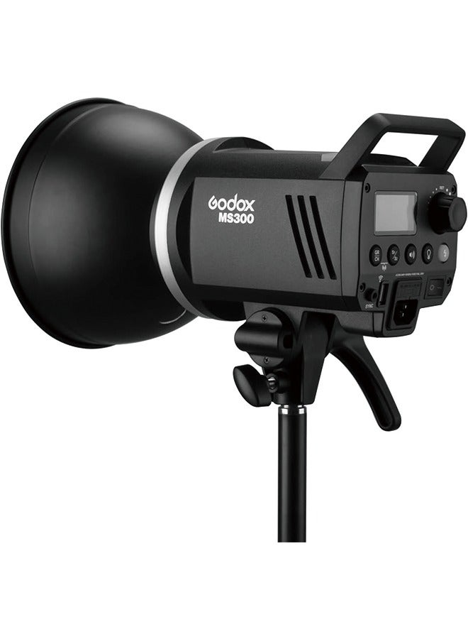 Godox MS300 Compact 300W Studio Flash,Small and Portable 2.4G Wireless X System GN58 5600K Monolight with Bowens Mount 150W Modeling Lamp, 0.1-1.3s Recycle Time Outstanding Output Stability