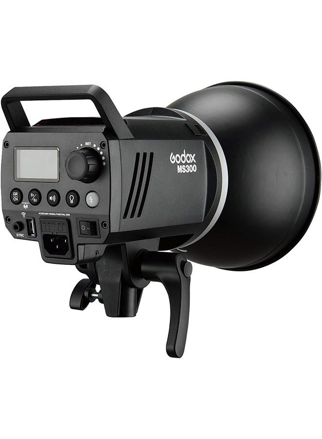 Godox MS300 Compact 300W Studio Flash,Small and Portable 2.4G Wireless X System GN58 5600K Monolight with Bowens Mount 150W Modeling Lamp, 0.1-1.3s Recycle Time Outstanding Output Stability