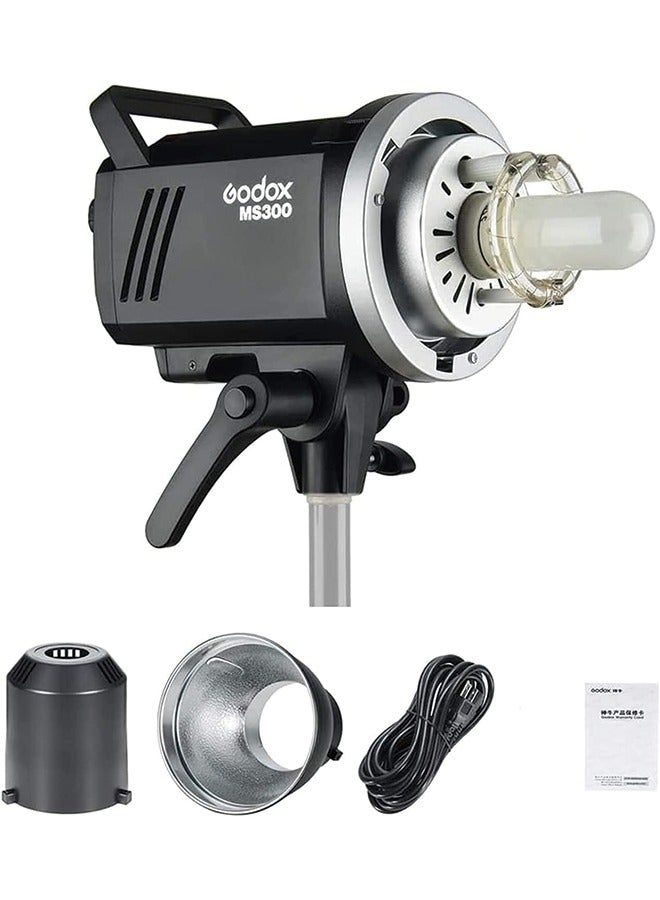 Godox MS300 Compact 300W Studio Flash,Small and Portable 2.4G Wireless X System GN58 5600K Monolight with Bowens Mount 150W Modeling Lamp, 0.1-1.3s Recycle Time Outstanding Output Stability