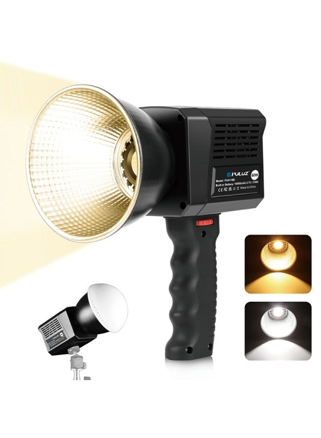 PULUZ 60W COB Handheld Photography Live Streaming Vlog Video Recording Bi-Color LED Light (Color: Black)