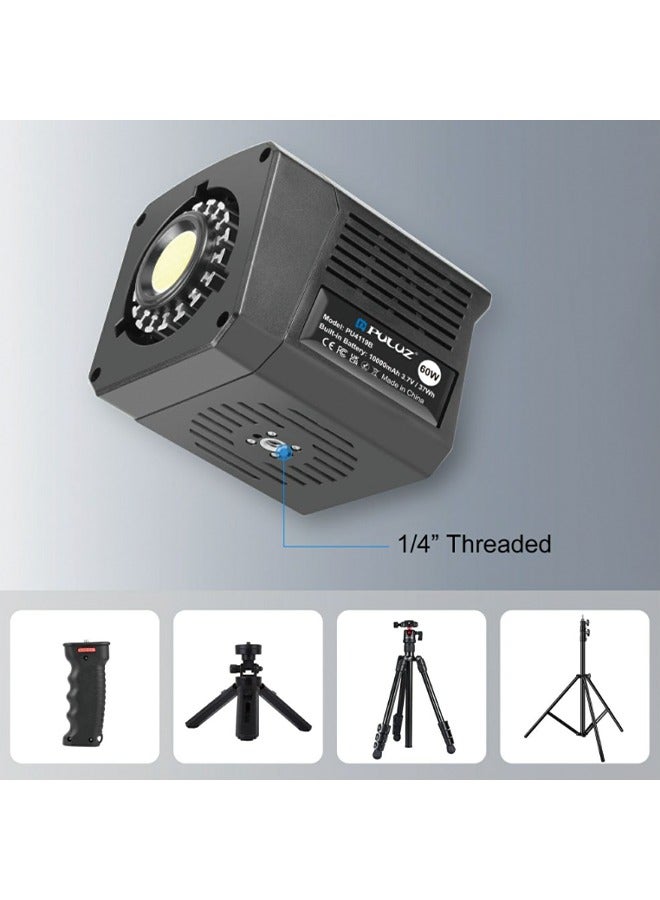 PULUZ 60W COB Handheld Photography Live Streaming Vlog Video Recording Bi-Color LED Light (Color: Black)