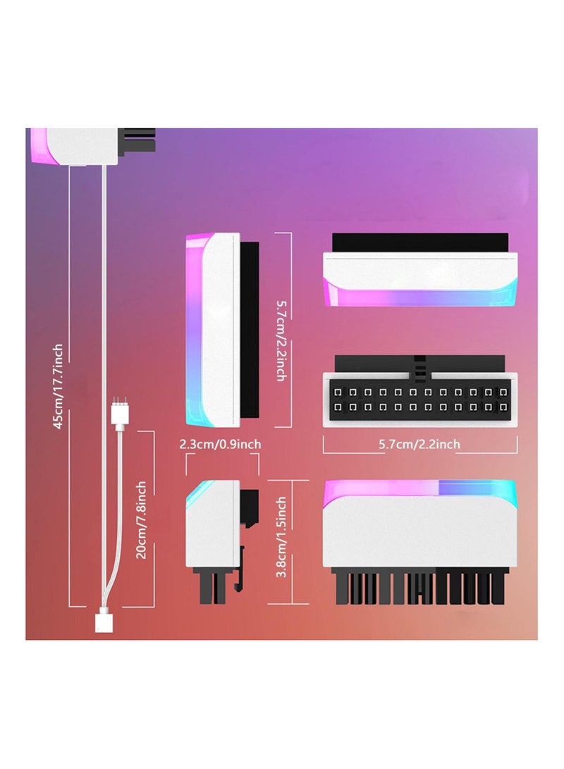 4-Pin 90 Degree ATX 24-Pin Female to Male Power Plug Adapter, Compatible with Most ATX Motherboards and PSUs for Desktop PC Power Supply.