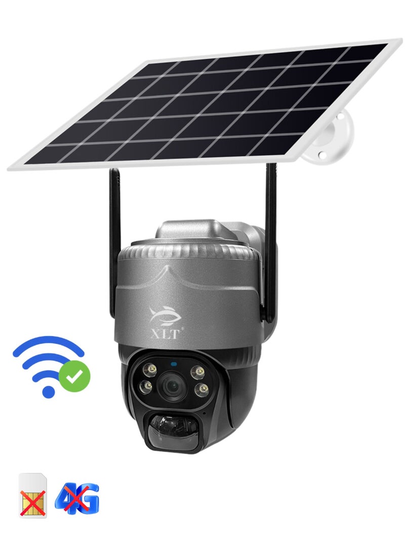 Solar Camera PTZ Wifi Camera Outdoor Solar Powered Security Camera 3MP HD Dual Lens with Pan Tilt 360°View