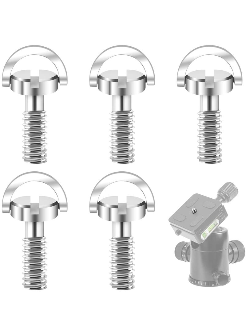 Stainless Steel D-Ring Camera Mounting Screws Set, 5Pcs 0.25 Inch for Tripod and Camera Release