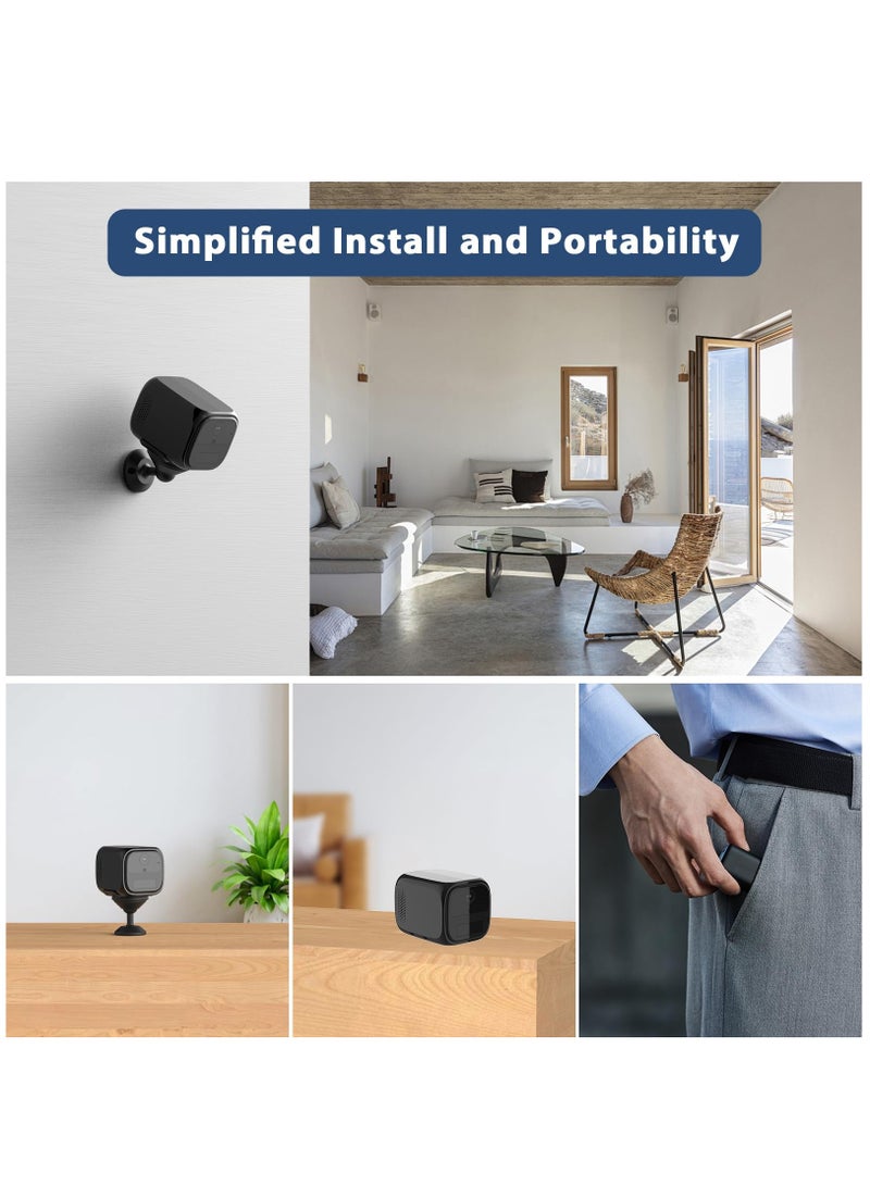 Mini Camera Wireless, Small Security Cameras Wireless Indoor, Cameras for Home Security, Nanny Camera WiFi,150° View,120 Days Standby Battery, Motion Alert, Night Vision,2K Live View,SD/Cloud