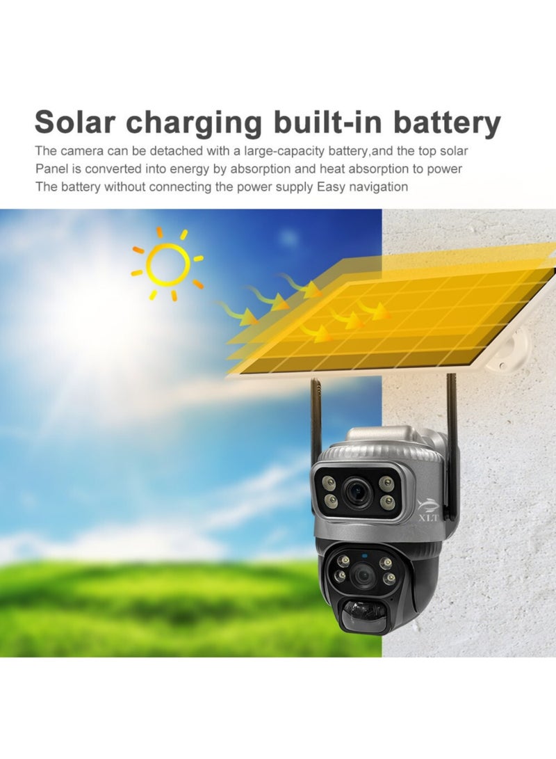 WIFI Solar Camera PTZ 360°View Solar Powered Outdoor Security Camera.