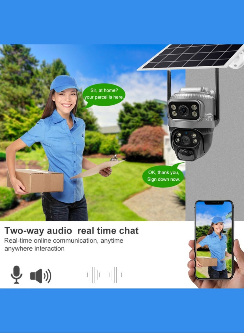 WIFI Solar Camera PTZ 360°View Solar Powered Outdoor Security Camera.