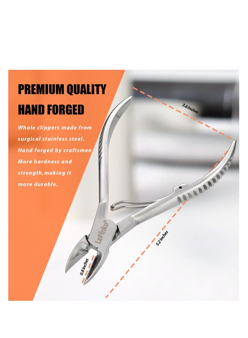 Professional Toenail Tools, Stainless Steel Cuticle Trimmer, Heavy Duty Pedicure Nail Cutter, Suitable for Men Women Seniors