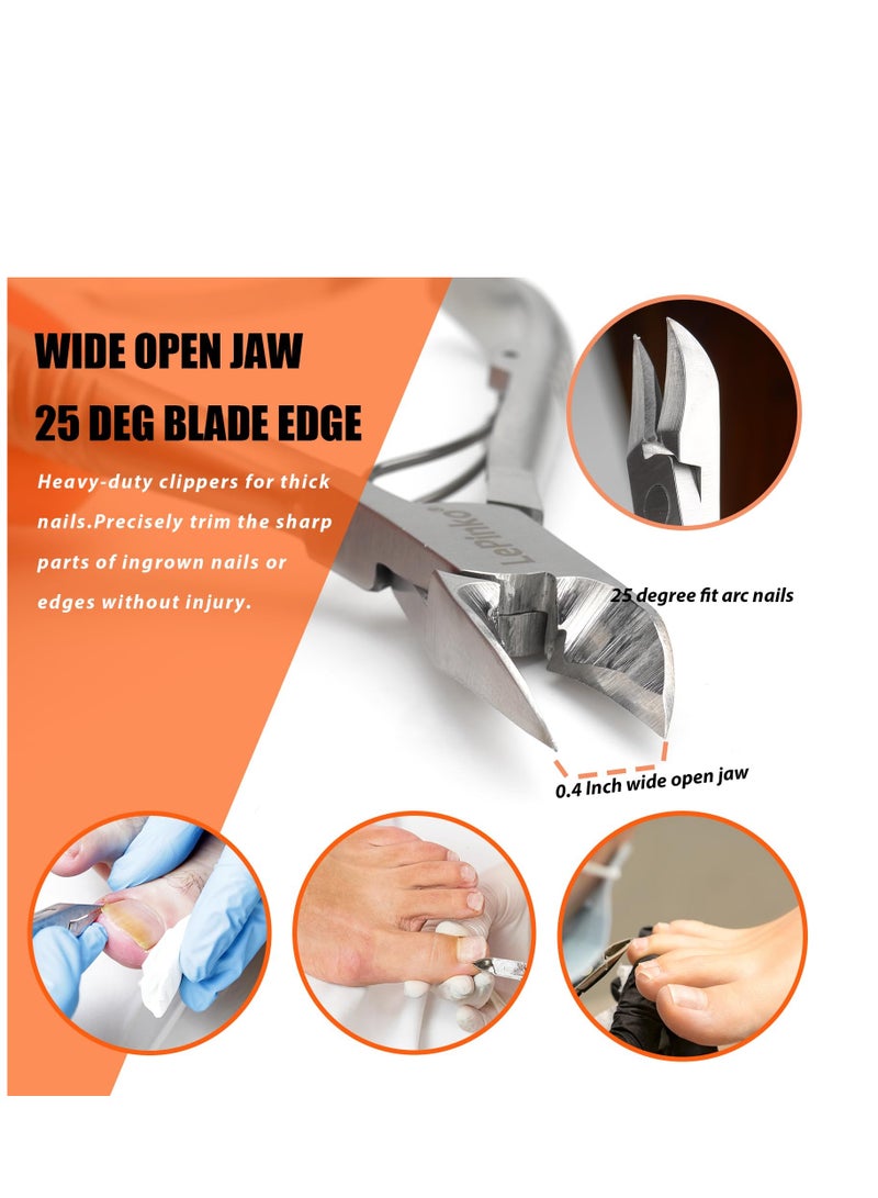 Professional Toenail Tools, Stainless Steel Cuticle Trimmer, Heavy Duty Pedicure Nail Cutter, Suitable for Men Women Seniors