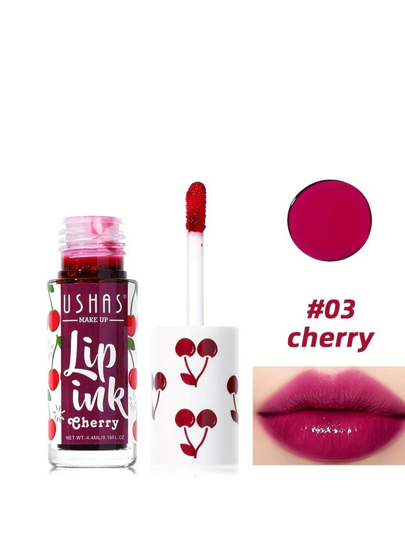 3 Colors Lip Tint Stain Set Velvet Watery Mini Moisturizing Long Wear Non-Sticky Liquid Lipstick Natural Color For Cheeks Makeup