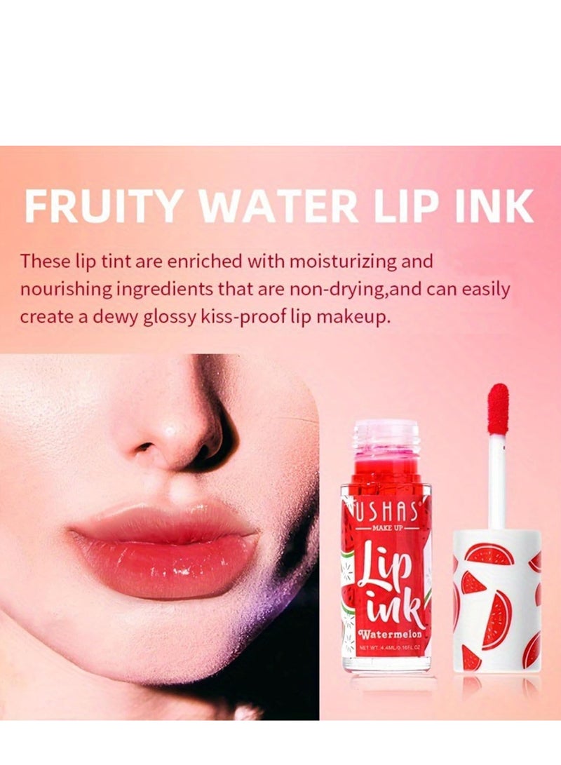 3 Colors Lip Tint Stain Set Velvet Watery Mini Moisturizing Long Wear Non-Sticky Liquid Lipstick Natural Color For Cheeks Makeup