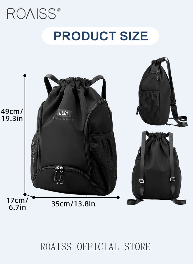 Large Capacity Drawstring Lightweight Backpack for Men and Women Casual Functional Sports Backpack for Basketball Hiking or Gym Unisex Practical Waterproof Daypack for Commute or Sports