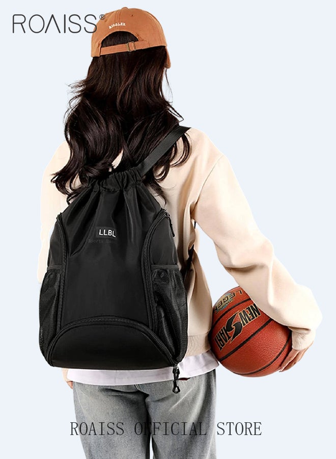 Large Capacity Drawstring Lightweight Backpack for Men and Women Casual Functional Sports Backpack for Basketball Hiking or Gym Unisex Practical Waterproof Daypack for Commute or Sports