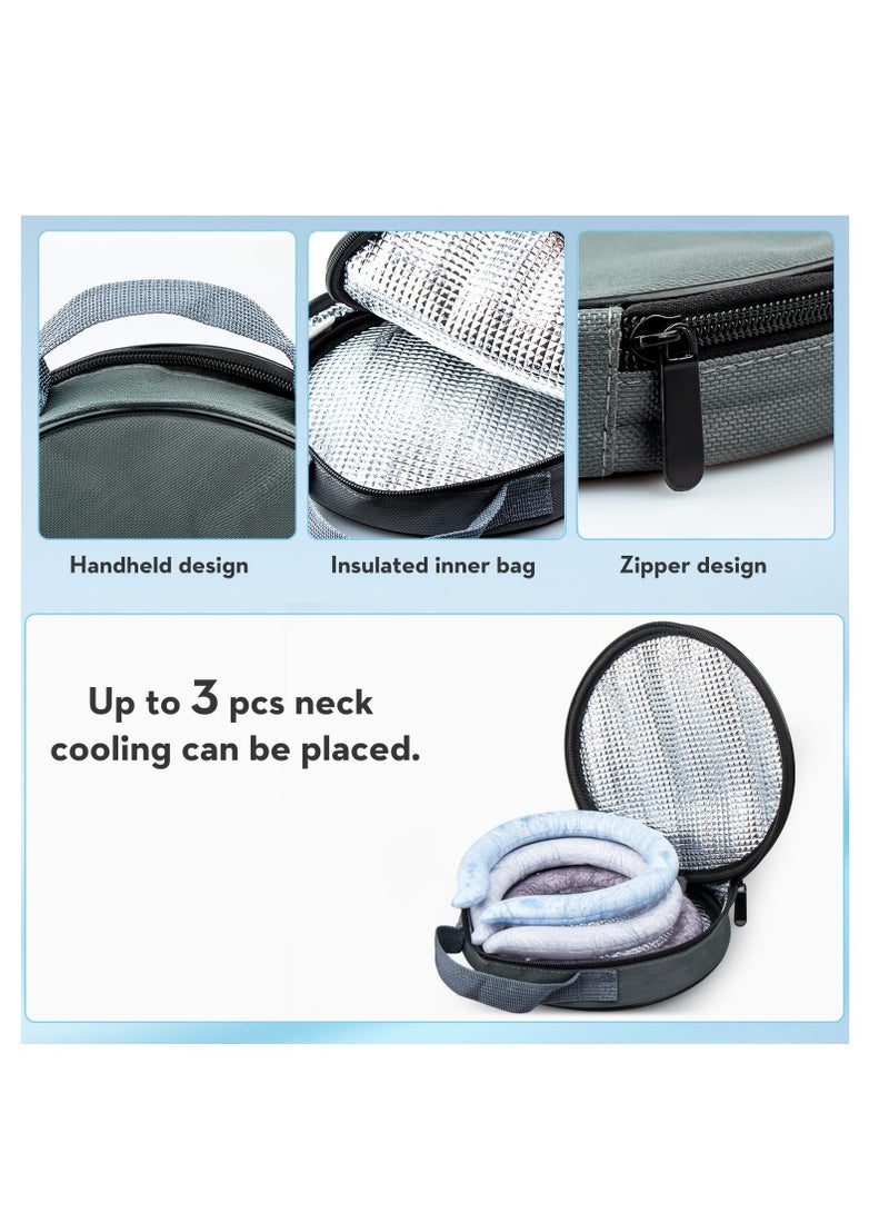 Neck Cooling Insulated Bag Neck Cooling Thermal Insulated Bag Reusable Ice Neck Cooler Wraps Extend The Time to Keep Cold for Outdoor Indoor Grey