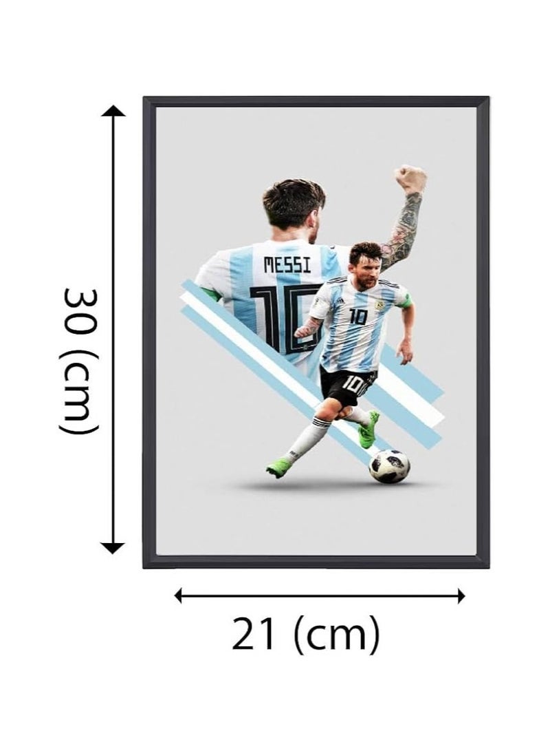 Football Superhero Messi A3 Printed Frame - Stunning Artwork for Any Fan's Collection - Perfect for Football Sports Fan - Gift for Argentina and Messi Fans