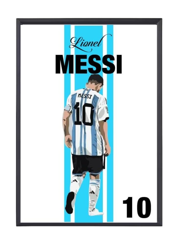 Football Superhero Messi A3 Printed Frame - Stunning Artwork for Any Fan's Collection - Perfect for Football Sports Fan - Gift for Argentina and Messi Fans