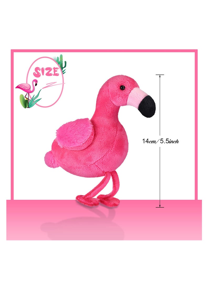 Mini Flamingo Plush Toys Set of 6 55 Inch Keychain Ornaments Suitable for DIY Parties Birthdays Rose Red