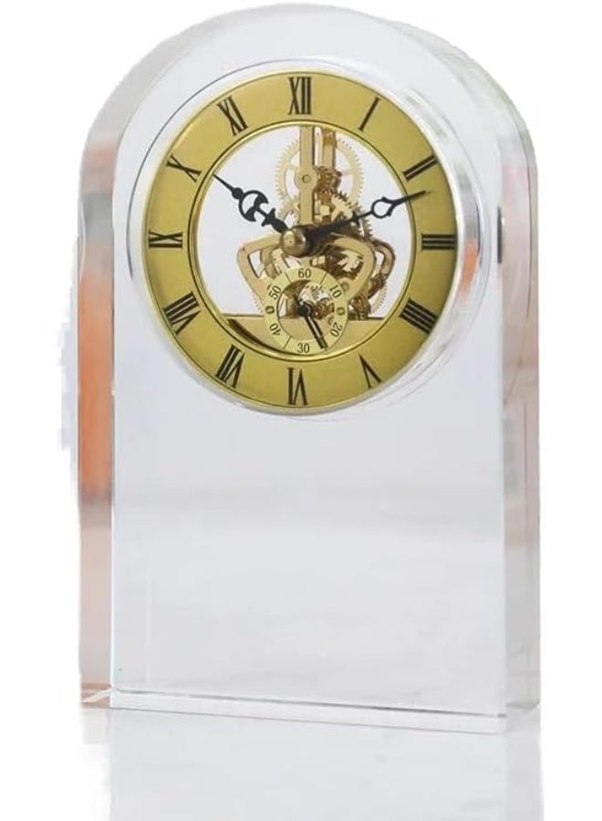 Crystal Mechanical Table Clock 11X11X17Cm Multicolor