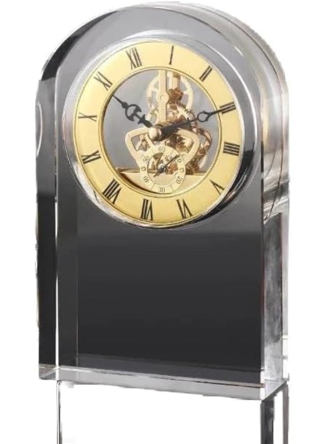 Crystal Mechanical Table Clock 11X11X17Cm Multicolor