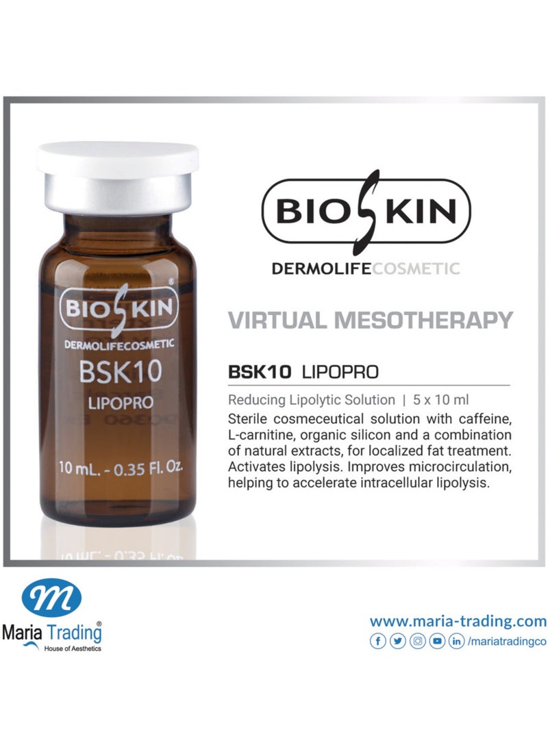 BSK10 LIPOPRO Reducing Lipolitic Solution 5Vial x 10 ml